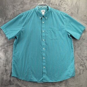 L.L. Bean Traditional Fit Gingham Button Down Shirt Sleeve Shirt 280483 XL-REG